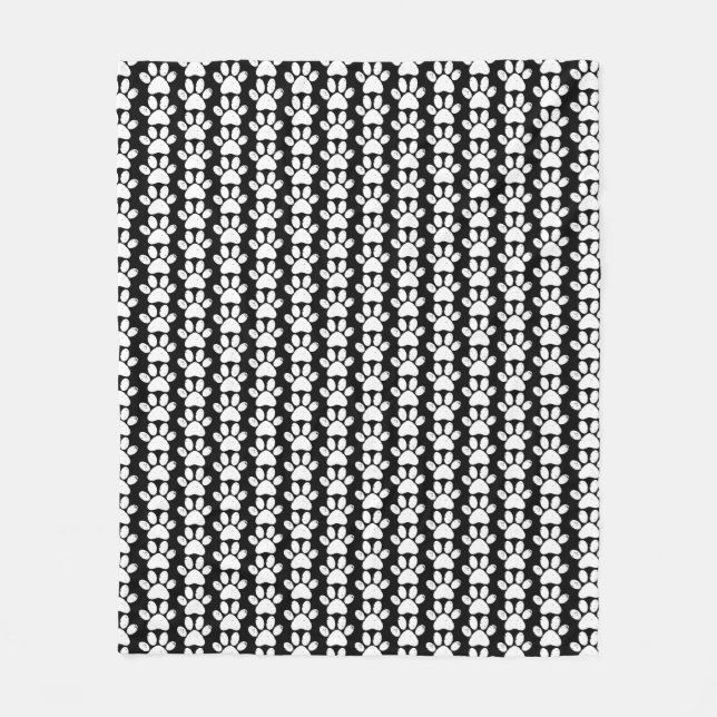 Manta Polar Perro Paws angustiado amante de los animales negro (Anverso)