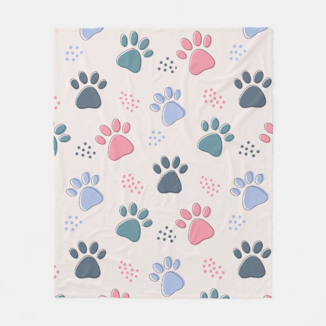 Manta Polar Perro Paws Animales Cute Mascota Paws Regalos Para (Anverso)