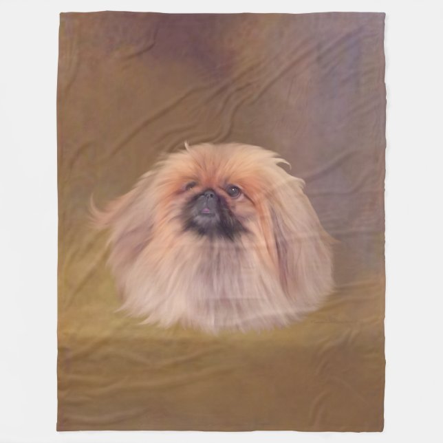 Manta Polar Perro Pequinés Bonito (Anverso)