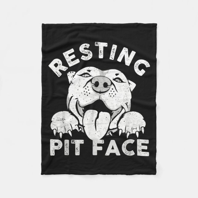 Manta Polar Perro Pitbull Descansando Cara de Pit Humor Sarcás (Anverso)