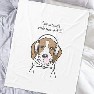 Manta Polar Perro Relajante con Chicle Beagle Divertido