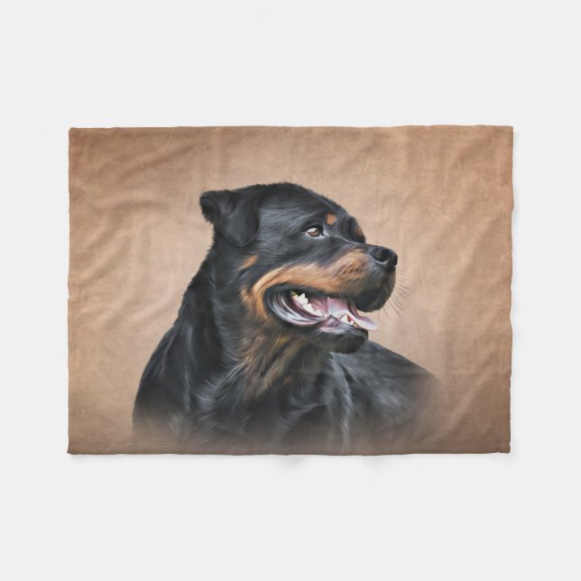 Manta Polar Perro Rottweiler (Frente (Horizontal))