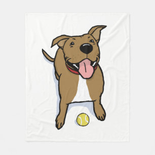 Manta Polar Perro sonriente lindo con pelota de tenis