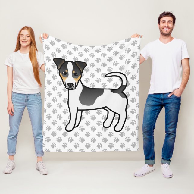 Manta Polar Perro Terrier de Jack Russell de capa lisa tricolo (In situ)