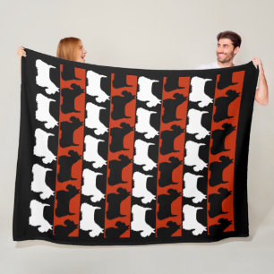 Manta Polar Perro Terrier escocés negro/rojo/blanco, rayas Thr