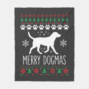 Manta Polar Perro Vector de Navidad de Dogmas Alegres