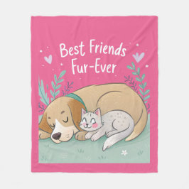 Manta Polar Perro y Gato Mejores Amigos Por Siempre