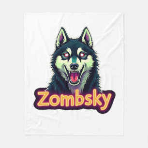 Manta Polar Perro Zombie Husky Siberiano Sibe Halloween Esenci