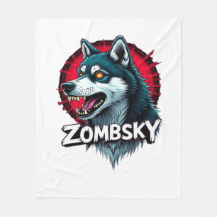 Manta Polar Perro Zombie Husky Siberiano Sibe Halloween Esenci