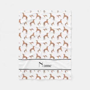 Manta Polar Perros blancos conocidos personalizados de Whippet