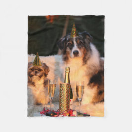 Manta Polar Perros celebrando Año Nuevo