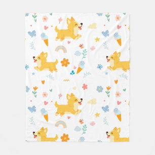 Manta Polar perros corgis de dibujos animados divertidos