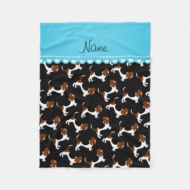 Manta Polar Perros de caza negros conocidos personalizados del (Anverso)