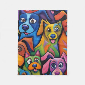 Manta Polar Perros de dibujos animados abstractos locamente ge