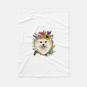 Manta Polar Perros florales Pomerania Primavera Perro Naturale