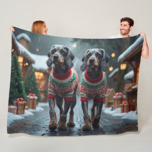 Manta Polar Perros Griffon de Pelo Duro Apuntando Navidad Niev