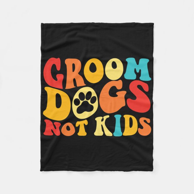 Manta Polar Perros Groom No Niños Perros Graciosos Meme Groovy (Anverso)