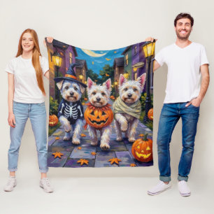 Manta Polar Perros Malteses disfrazados para Halloween