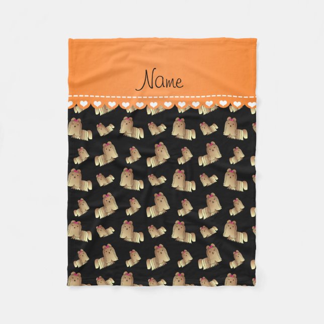 Manta Polar Perros negros conocidos personalizados del tzu de (Anverso)