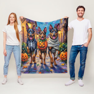 Manta Polar Perros Pastores Belgas Trick-or-Treating Halloween