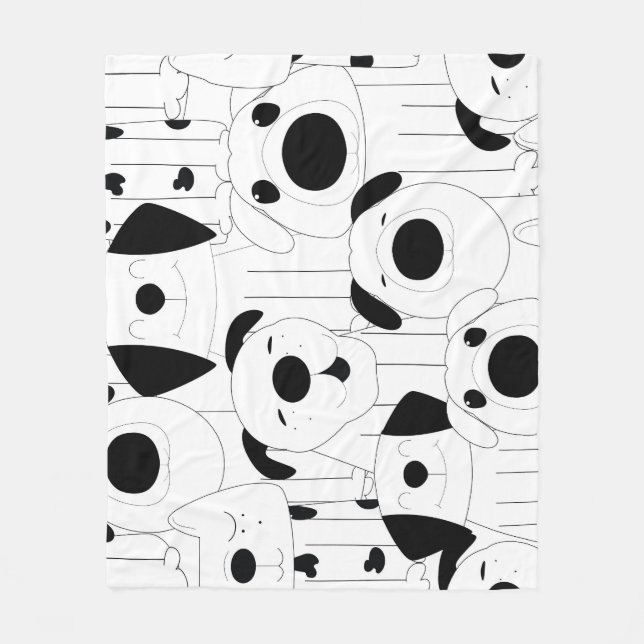 Manta Polar Perros pequeños: personalizado blanco y negro. (Anverso)