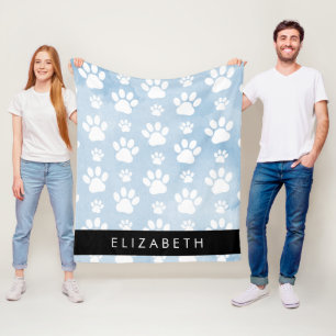 Manta Polar Perros, Rayos Blancos, Colores Azules, Su Nombre