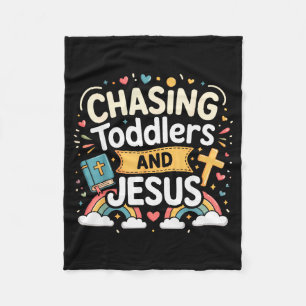 Manta Polar Persiguiendo Niños Pequeños Y Jesús _1