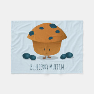 Manta Polar Personaje de caricatura de muffin de arándano suav