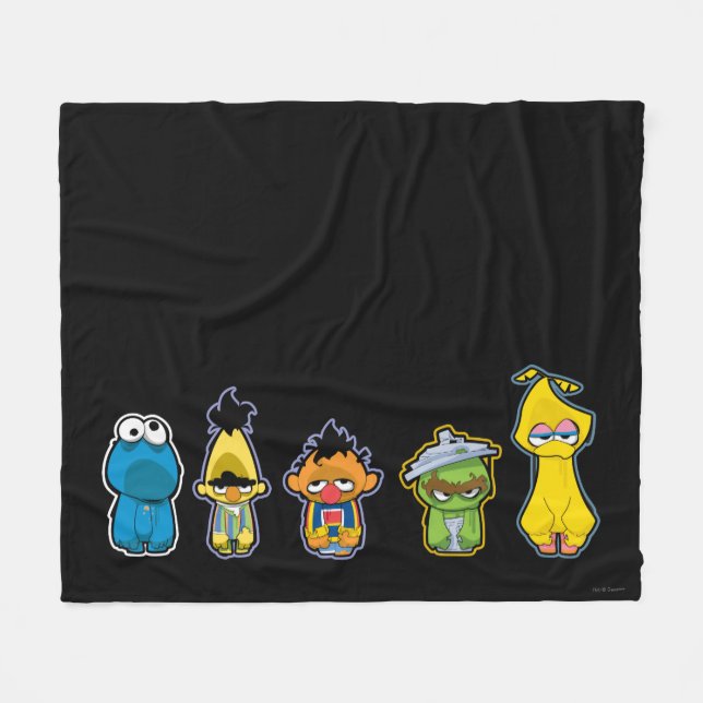 Manta Polar Personajes de Zombie Sesame Street (Frente (Horizontal))