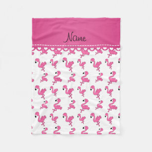 Manta Polar Personalice los flamencos rosados blancos