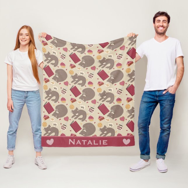 Manta Polar Personalised Cozy Cat Lovers Collage (In situ)