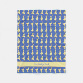 Manta Polar Personaliza el pato amarillo dulce de bebé azul
