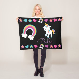 Manta Polar Personaliza Tu Propio Bebe Unicornio Colorido