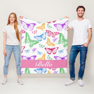 Manta Polar Personaliza tu propio patrón de mariposa