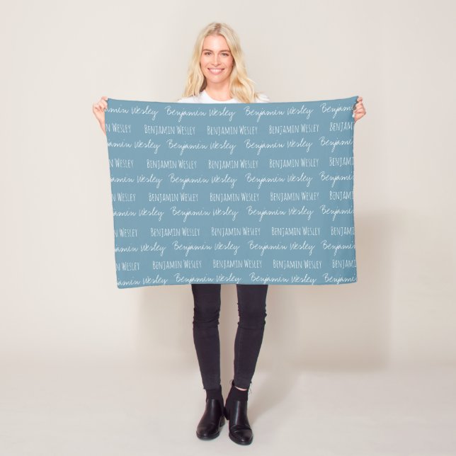 Manta Polar Personalizable Baby Boy Blanket con el nombre repe (In situ)