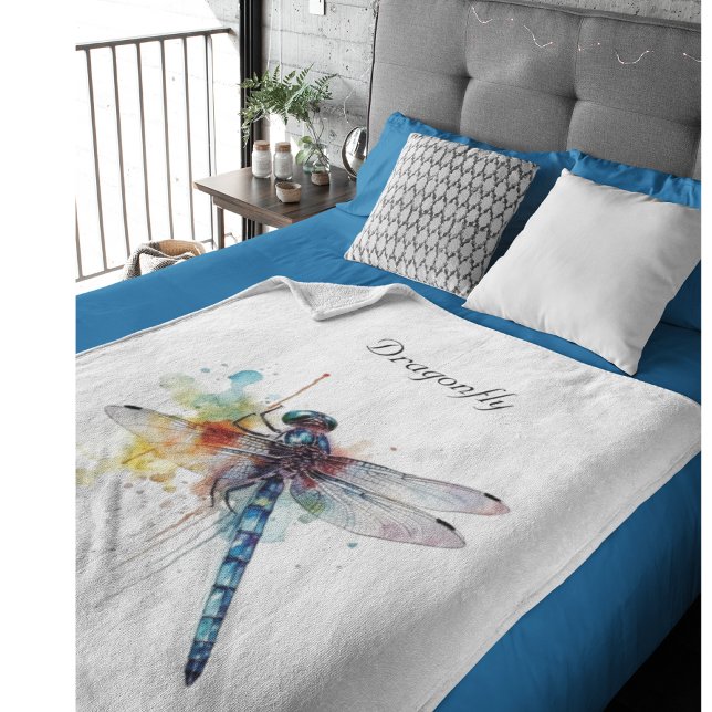 Manta Polar Personalizable colorido de la libélula (Subido por el creador)