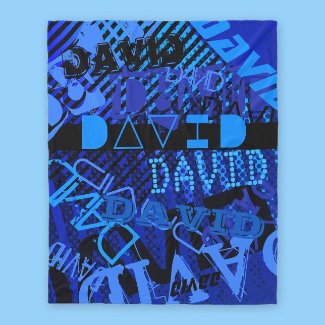 Manta Polar Personalizable Cualquier nombre o palabra | Azul y (Subido por el creador)