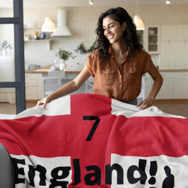 Manta Polar Personalizable de jugador de fútbol de Inglaterra