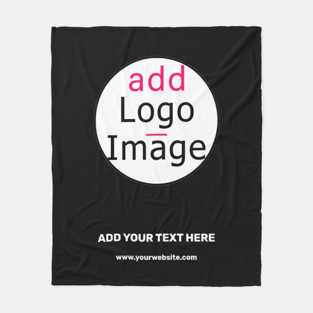 Manta Polar Personalizable de Moda empresarial Blanco negro mí (Anverso)