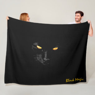 Manta Polar Personalizable de moda mágica de gato negro