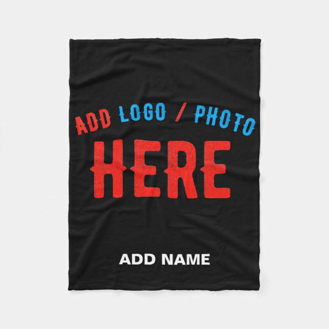 MANTA POLAR PERSONALIZABLE MODERNO ESTILO NEGRO VERIFICADO MAR (Anverso)