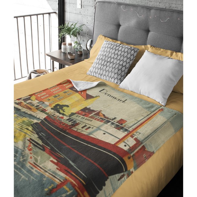 Manta Polar Personalizable Poster de Viajes de Dinamarca (Subido por el creador)