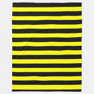 Manta Polar Personalizable rayado amarillo y negro