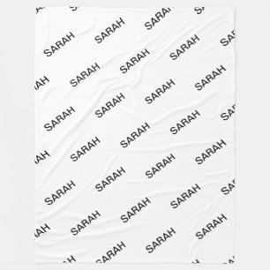 Manta Polar Personalizable Repetir texto Blanco y negro modern