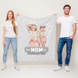 Manta Polar Personalización de las acuarelas madre y hija Gr