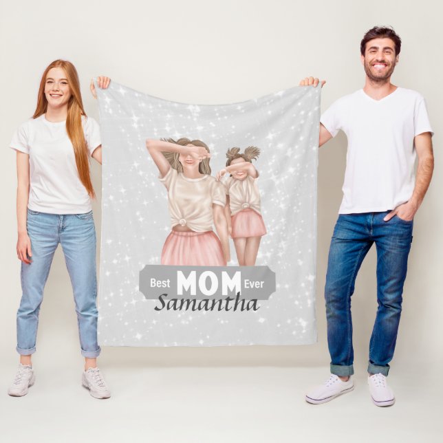 Manta Polar Personalización de las acuarelas madre y hija | Gr (In situ)