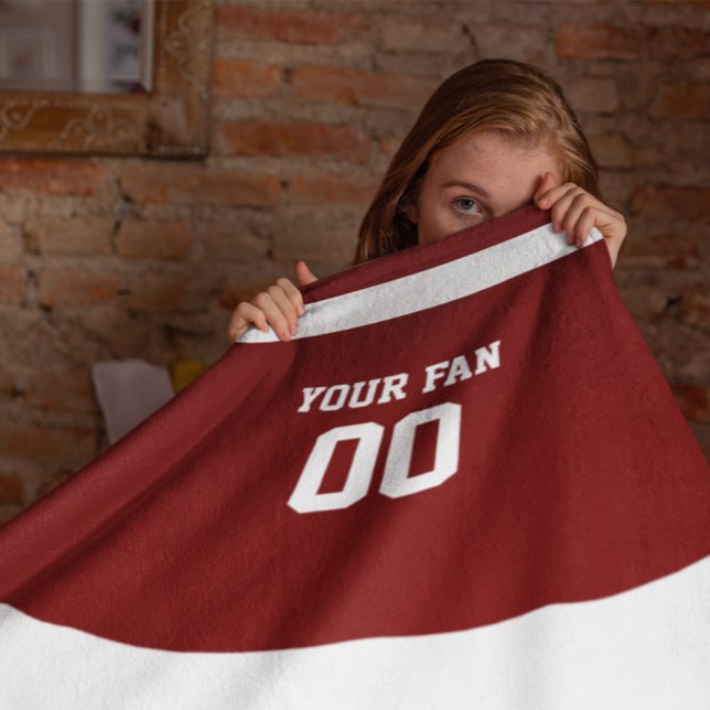 Manta Polar Personalización del rojo y blanco del fútbol (Subido por el creador)