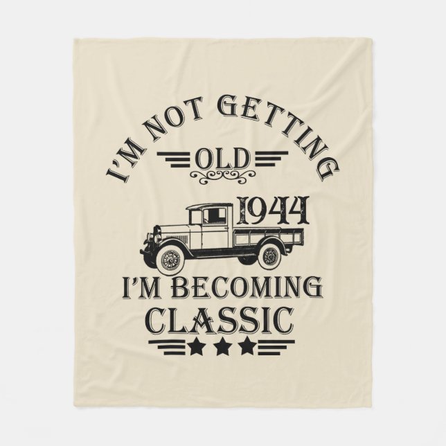 Manta Polar Personalizada fiesta de cumpleaños 80 vintage (Anverso)