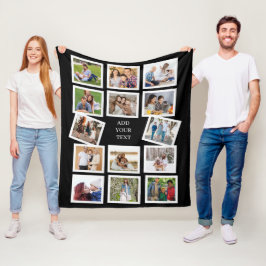 Manta Polar Personalizado 14 Collage de fotos con texto person