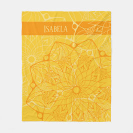 Manta Polar Personalizado 2 Naranja de tono Mandala Fleece Bla